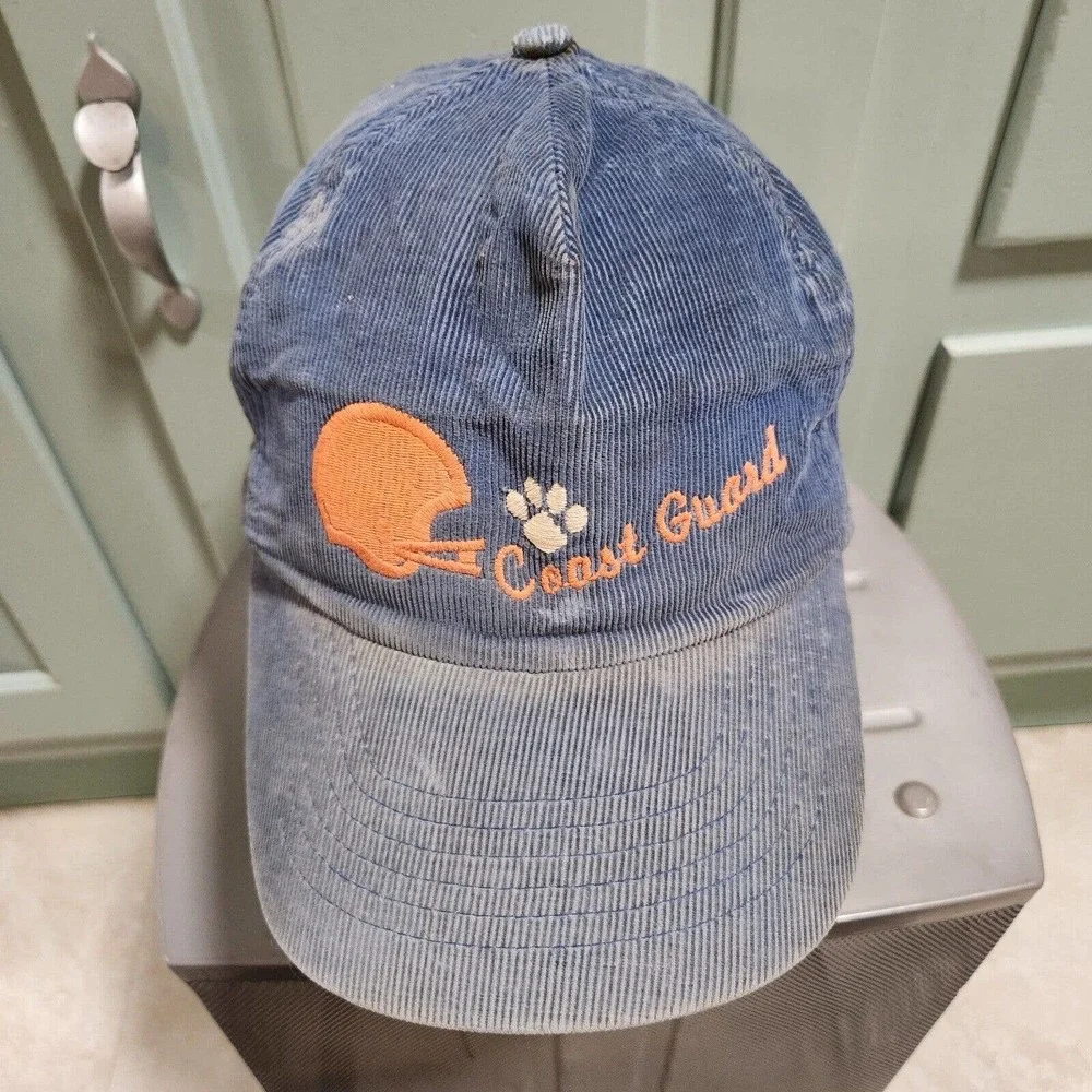 VTG US USCGA Coast Guard Football Corduroy‎ Snapback Hat Cap DISTRESSED